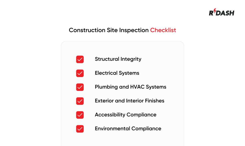 Construction site inspection checklist