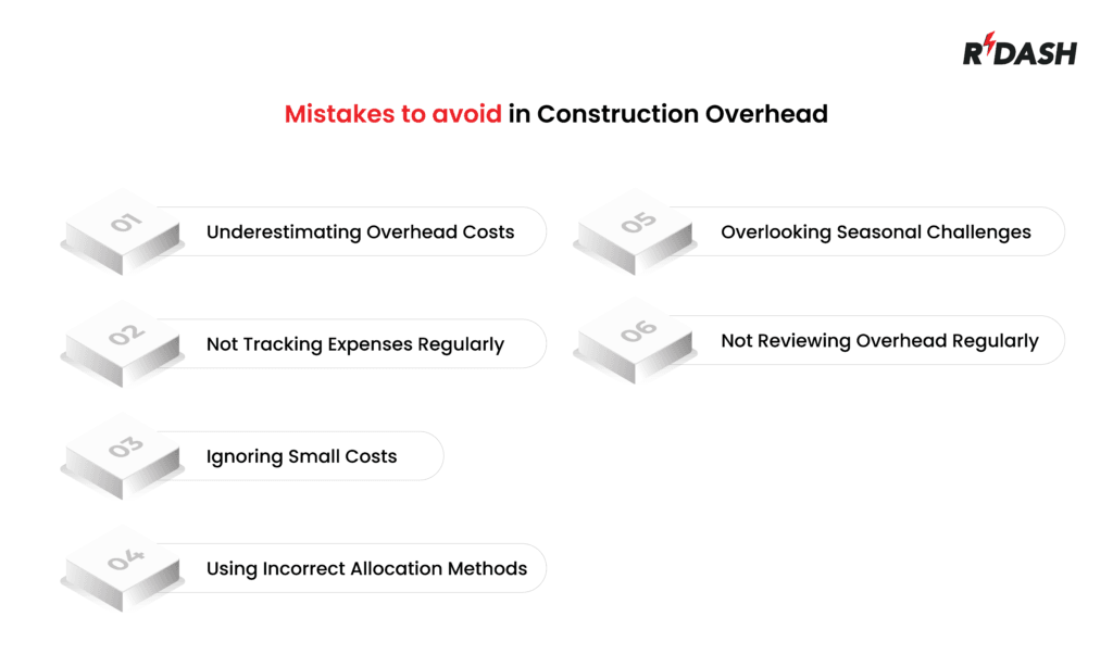 Mistakes to avoid in overhead costs