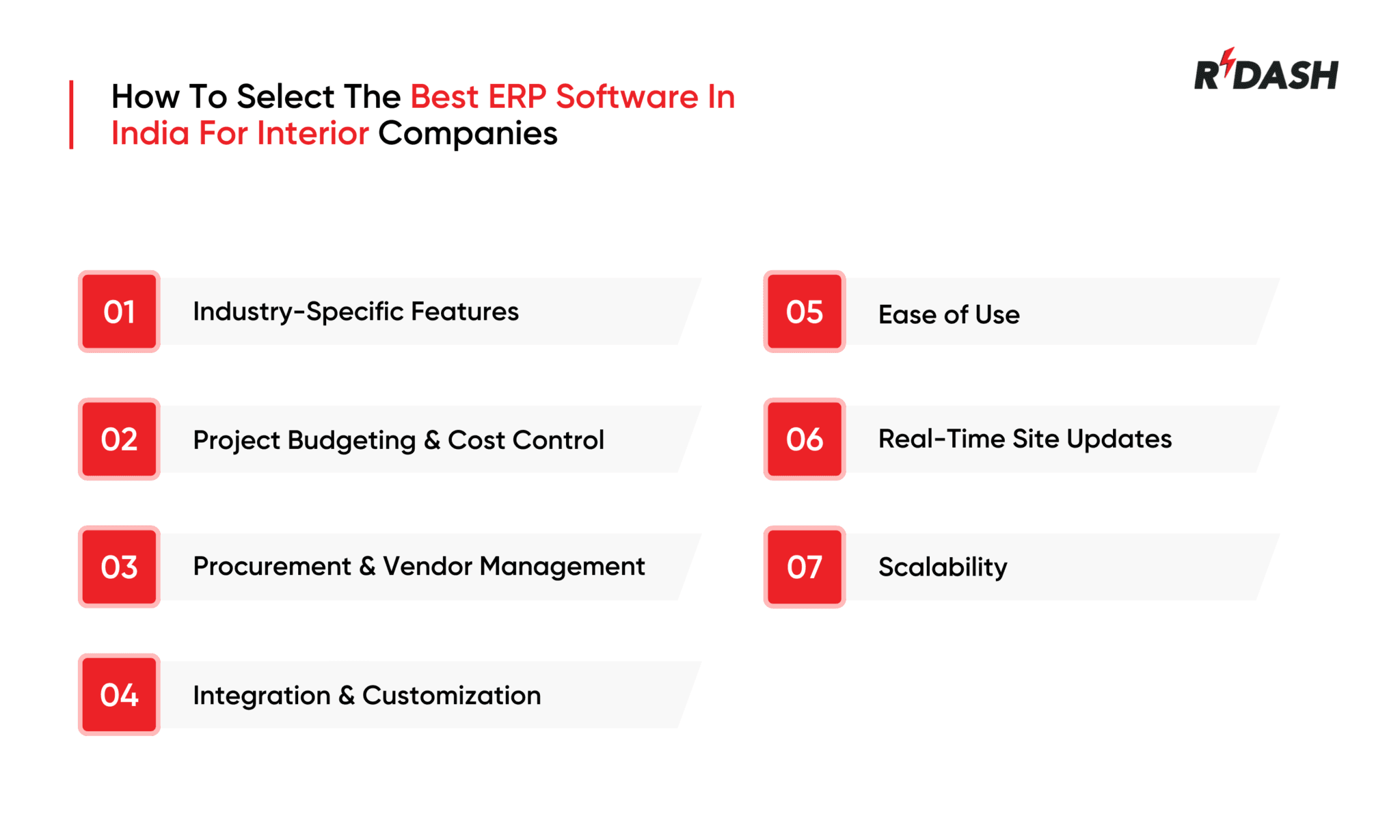 Top 9 Interior ERP Software In India - RDash