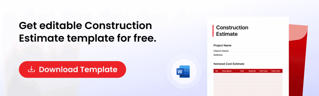 construction estimate template
