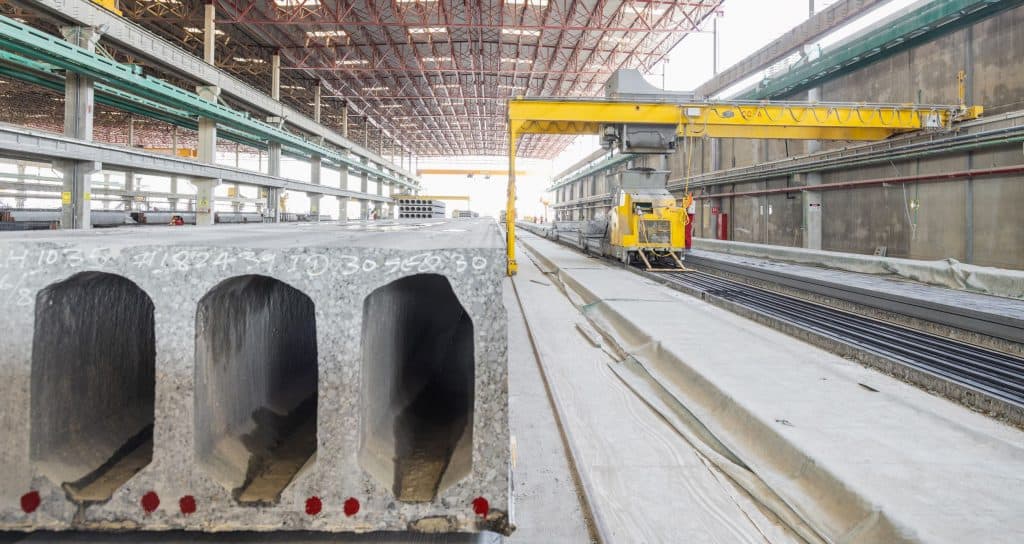 Precast concrete production in a UAE factory